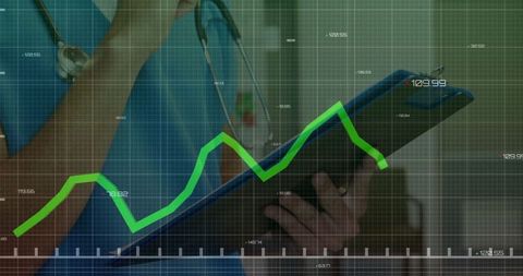 Healthcare Professional Analyzing Digital Data with Modern Technology