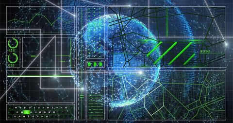 Digital Data Processing Over Global Network Globe - Download Free Stock Images Pikwizard.com