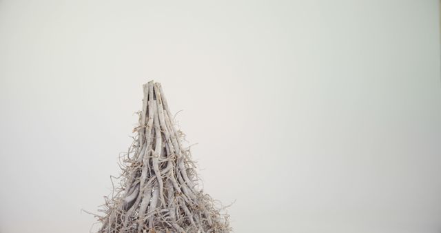 Minimalist Loose Woven Twigs Sculpture against White Background - Download Free Stock Images Pikwizard.com