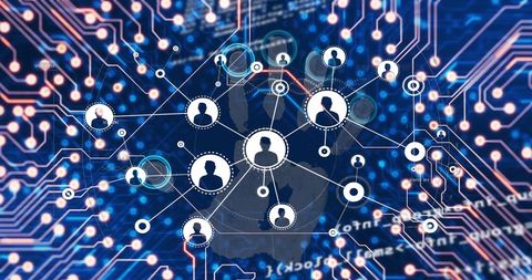 Digital Network of Social Media Connections and Data Processing - Download Free Stock Images Pikwizard.com