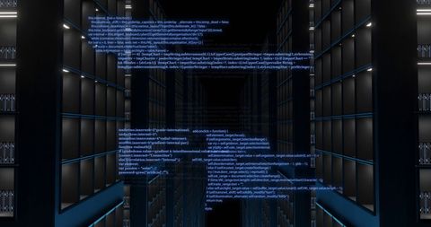 Digital data processing with futuristic code interface