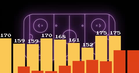 Dynamic Data Visualization on Neon Hockey Rink Background