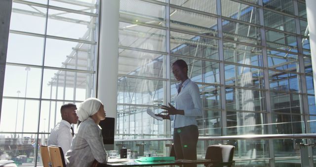 Team Meeting in Modern Glass Office Building - Download Free Stock Images Pikwizard.com