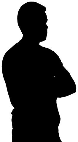 Silhouette of athletic sportsman in action on transparent background