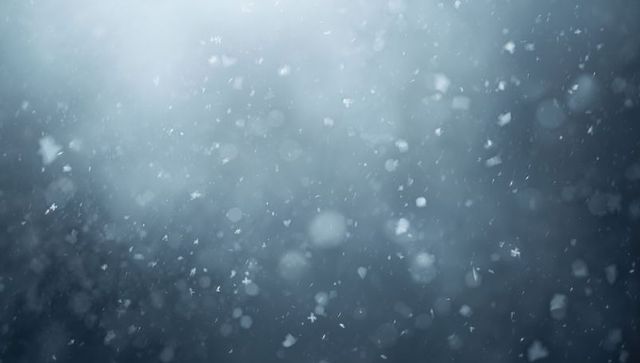 Falling Snowflakes Drifting Through Mist with Bokeh, Layered Winter Frost Texture