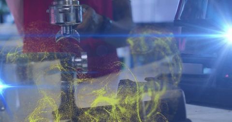 Barista Crafting Espresso with Dynamic Technological Effect