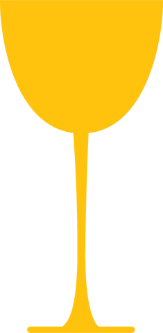 Transparent yellow wine glass silhouette icon