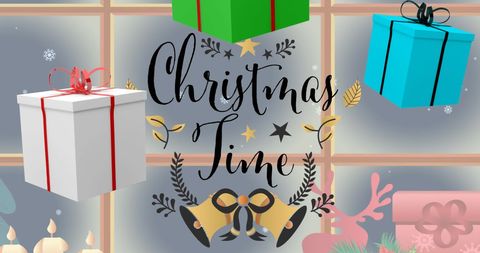 Festive Christmas Time with Floating Gift Boxes