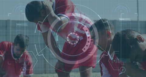 Multiracial Athletes Warming Up During Training