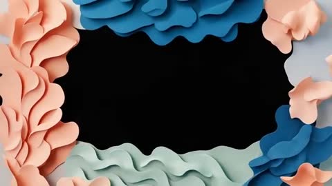 Minimalist Abstract Paper-Cut Layer Render with Empty Central Space