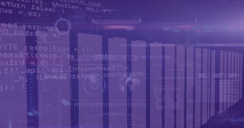 Digital Data Processing on Futuristic Purple Background - Download Free Stock Images Pikwizard.com