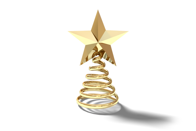 Golden Spiral Christmas Tree Ornament with Transparent Background - Download Free Stock Videos Pikwizard.com