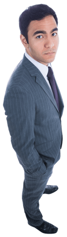 Transparent Image of Professional Serious Biracial Businessman in Stylish Suit