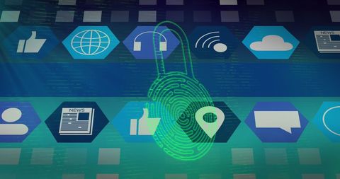 Digital Security Concept with Media and Communication Icons - Download Free Stock Images Pikwizard.com