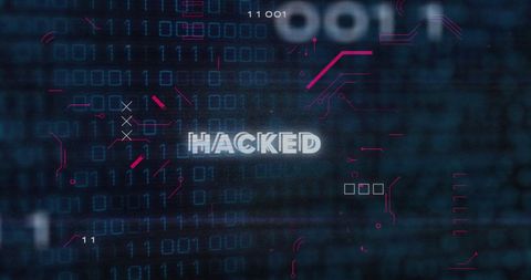 hacked text over digital binary code and data cyberspace - Download Free Stock Images Pikwizard.com