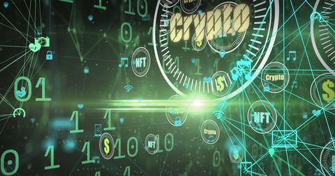 futuristic digital blockchain technology with crypto symbols - Download Free Stock Images Pikwizard.com