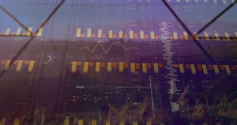 Financial Charts Overlaid on a Greenhouse Symbolizing Growth and Innovation