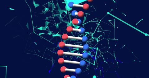 Digital DNA Strand Surrounded by Abstract Neural Network - Download Free Stock Images Pikwizard.com
