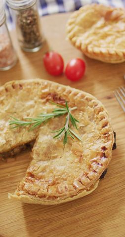 Freshly Baked Savory Pie with Herbs - Download Free Stock Images Pikwizard.com