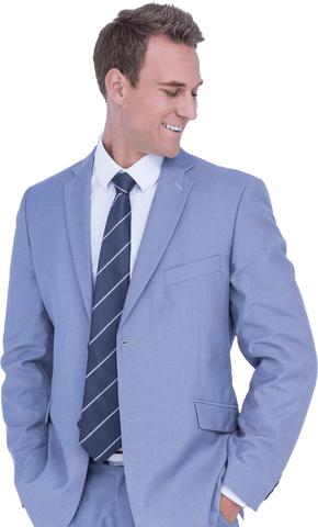 Confident Caucasian Businessman in Suit Isolated Transparent