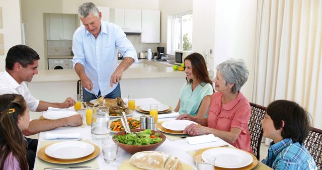 Family Gathering for Meal in Modern Home Dining Room - Download Free Stock Images Pikwizard.com