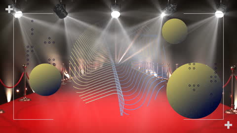 Futuristic Motion Graphics on Illuminated Virtual Red Carpet