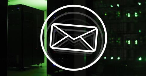 Digital email communication overlaid on secure server room