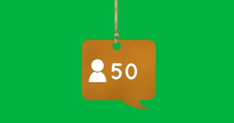 Social media user milestone concept on vibrant green background