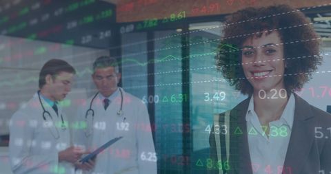 Doctors analyzing digital health data with innovative technology