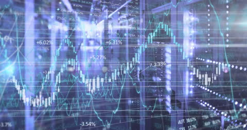 Digital Stock Market Statistics with Vibrant Financial Graphs