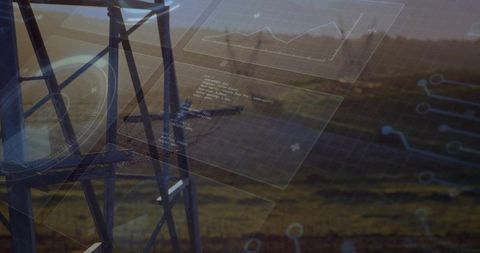 Monitoring rural transmission tower with augmented data overlay and grid analytics