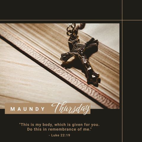 maundy thursday rosary on holy bible with luke 22:19 - Download Free Stock Templates Pikwizard.com