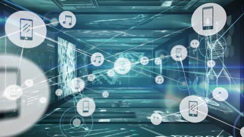Modern Digital Network and Data Transmission Concept