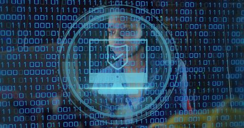 Digital Data Security Interface Over Worker in Server Room - Download Free Stock Images Pikwizard.com