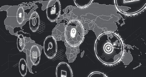 Global Data Processing and Analytics on Futuristic Digital Map - Download Free Stock Images Pikwizard.com