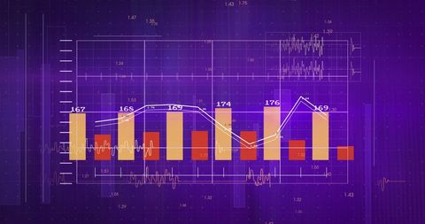 Interactive Financial Graph on Digital Grid Background - Download Free Stock Images Pikwizard.com
