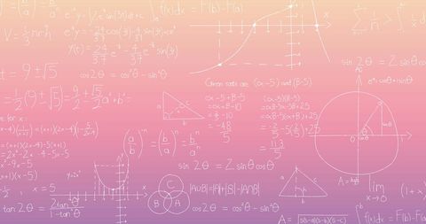 Mathematical Equations on Pink Gradient Background for Technology Use - Download Free Stock Images Pikwizard.com