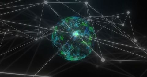 Global Connectivity Network with Geometric Elements - Download Free Stock Images Pikwizard.com