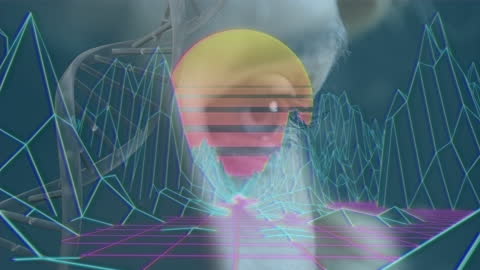 Futuristic Abstract Concept of DNA and Virtual Reality