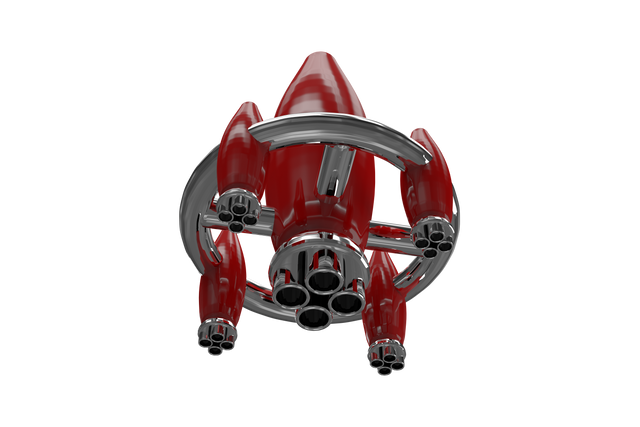 Futuristic Transparent Red Spaceship Design Shown from Front View - Download Free Stock Videos Pikwizard.com