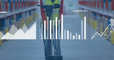 Warehouse Worker and Digital Data Visualization - Download Free Stock Images Pikwizard.com