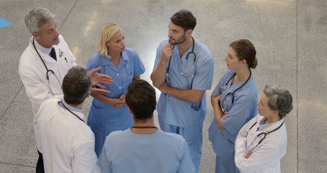 Medical Team in Discussion in Hospital Lobby - Download Free Stock Images Pikwizard.com