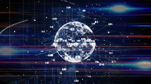 Animation of Digitized Globe with Data Overlay