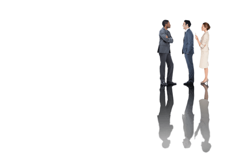 Transparent Diverse Business Professionals Standing on Reflective Surface - Download Free Stock Videos Pikwizard.com