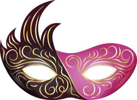 Transparent Carnival Ball Mask with Gold Patterns Festive Illustration - Download Free Stock Videos Pikwizard.com