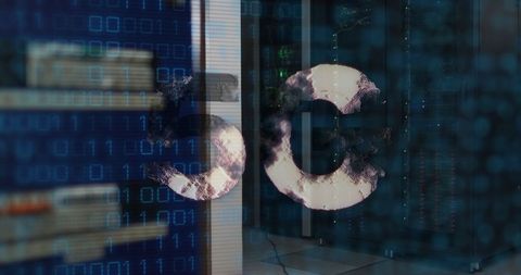 5g technology with binary code and data servers