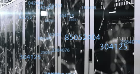Digital Data Flow in Cloud Server Room
