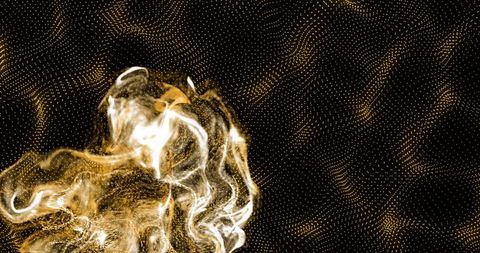 Abstract Flowing Yellow Shapes on Black Background - Download Free Stock Images Pikwizard.com