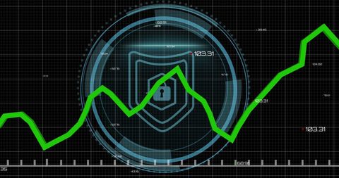 Cybersecurity Data Analysis with Growth Trend Chart - Download Free Stock Images Pikwizard.com