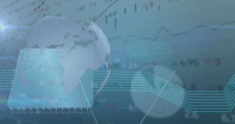 Global Business Data Interface with Digital World Map Overlay - Download Free Stock Images Pikwizard.com